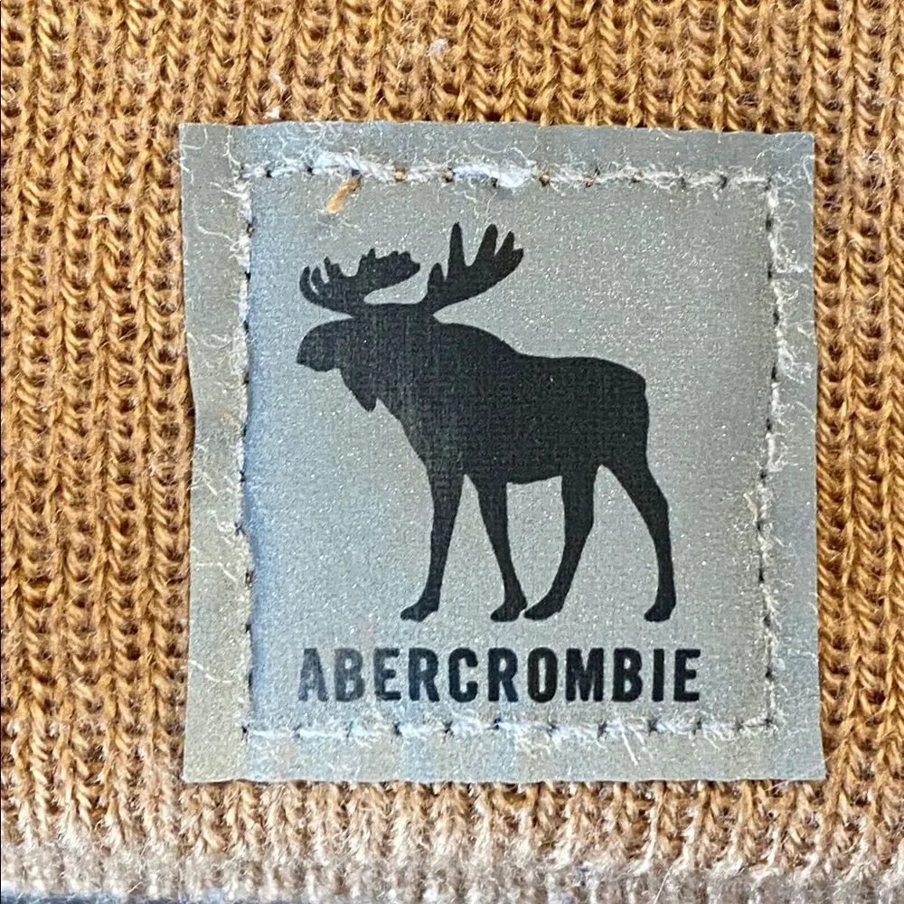 Y2K Vintage Abercrombie & Fitch Tan Knit Beanie OS Street Casual Preppy